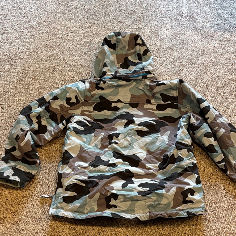 Mini Boden Camouflage Hoodie - Blue, Black, Gray - Picture 5 of 6